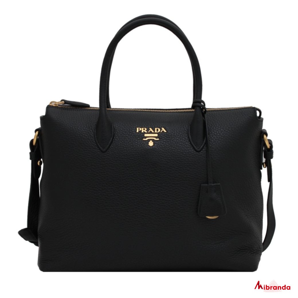 Bolso de mano Vitello Phenix, negro, de Prada K11440