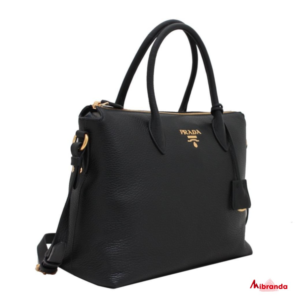 Bolso de mano Vitello Phenix, negro, de Prada K11440 - Imagen 3