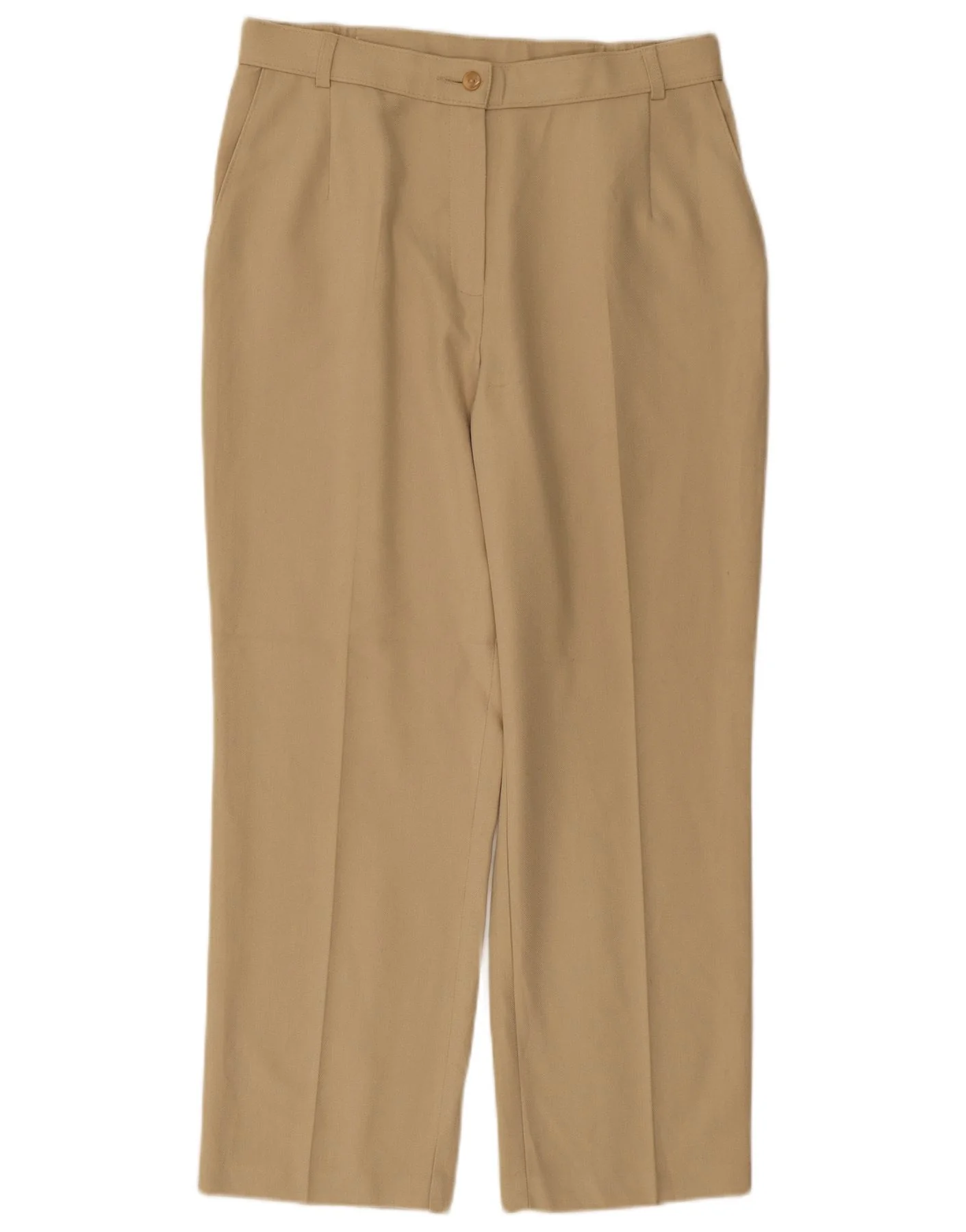MARKS & SPENCER Pantalones chinos rectos para mujer, talla 14 (Reino Unido), talla mediana, ancho 30, largo 27, beige