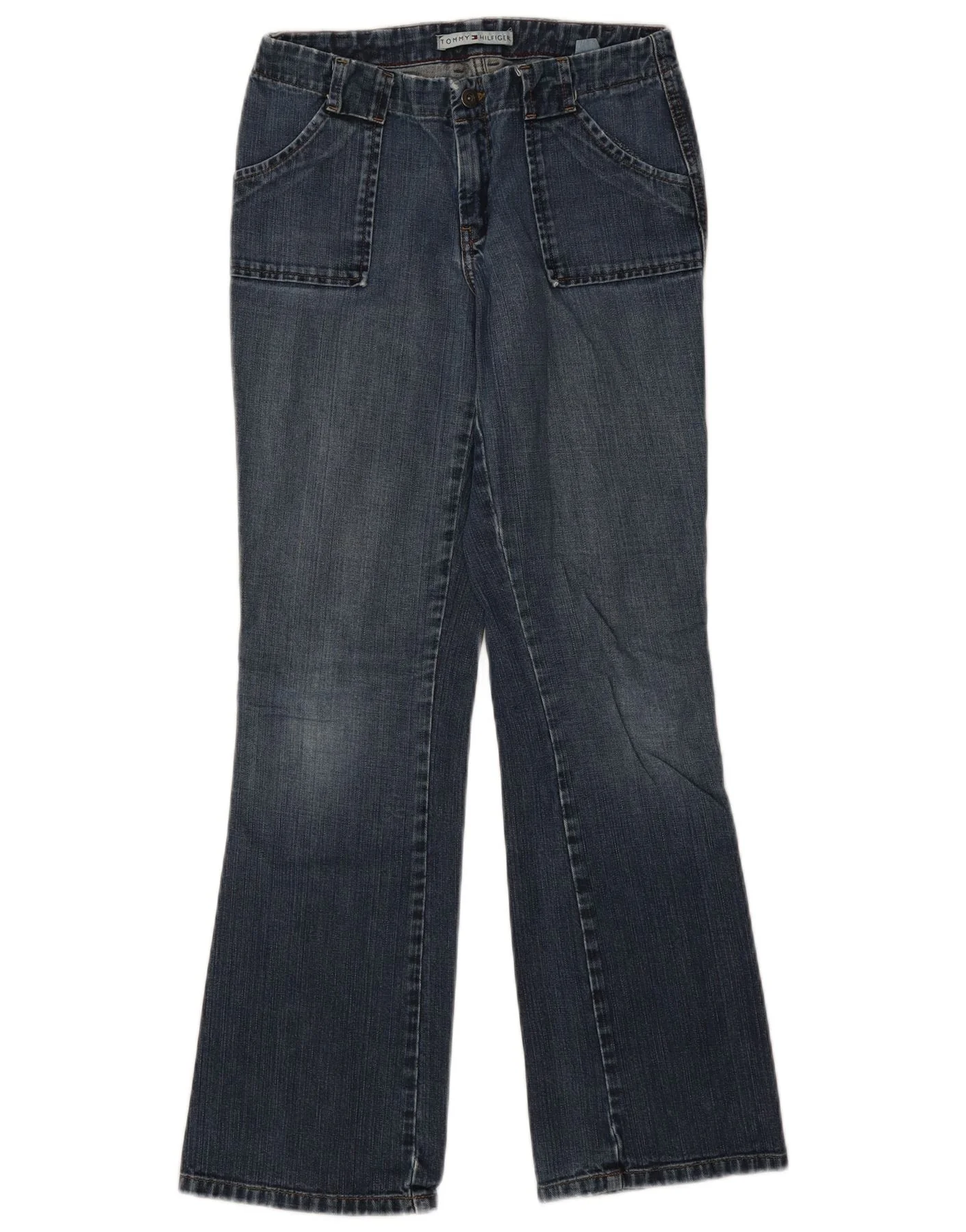 TOMMY HILFIGER Womens Bootcut Jeans US 4 Small W28 L32 Navy Blue Cotton