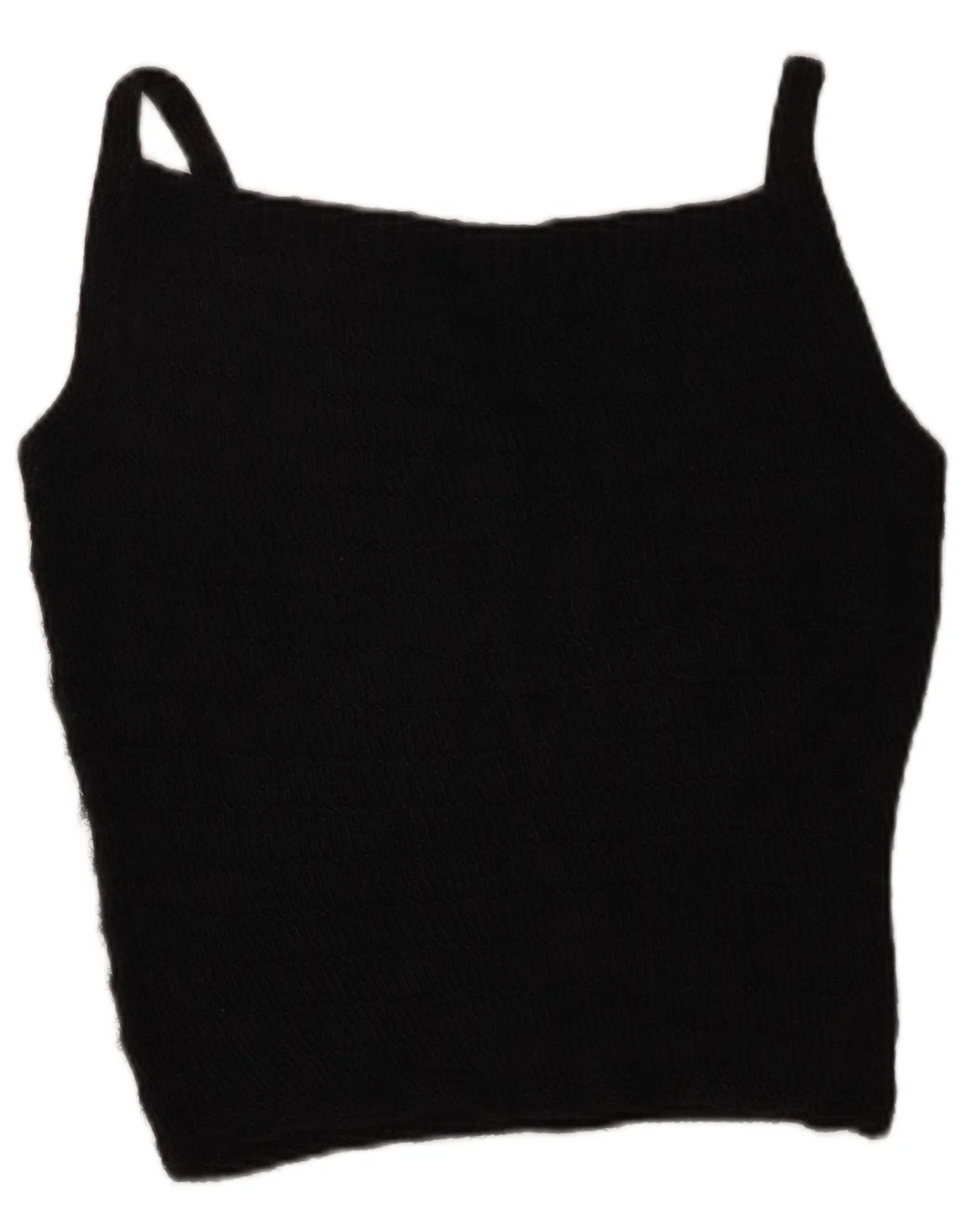 VINTAGE Womens Knit Sleeveless Blouse Top UK 16 Large Black - Imagen 2