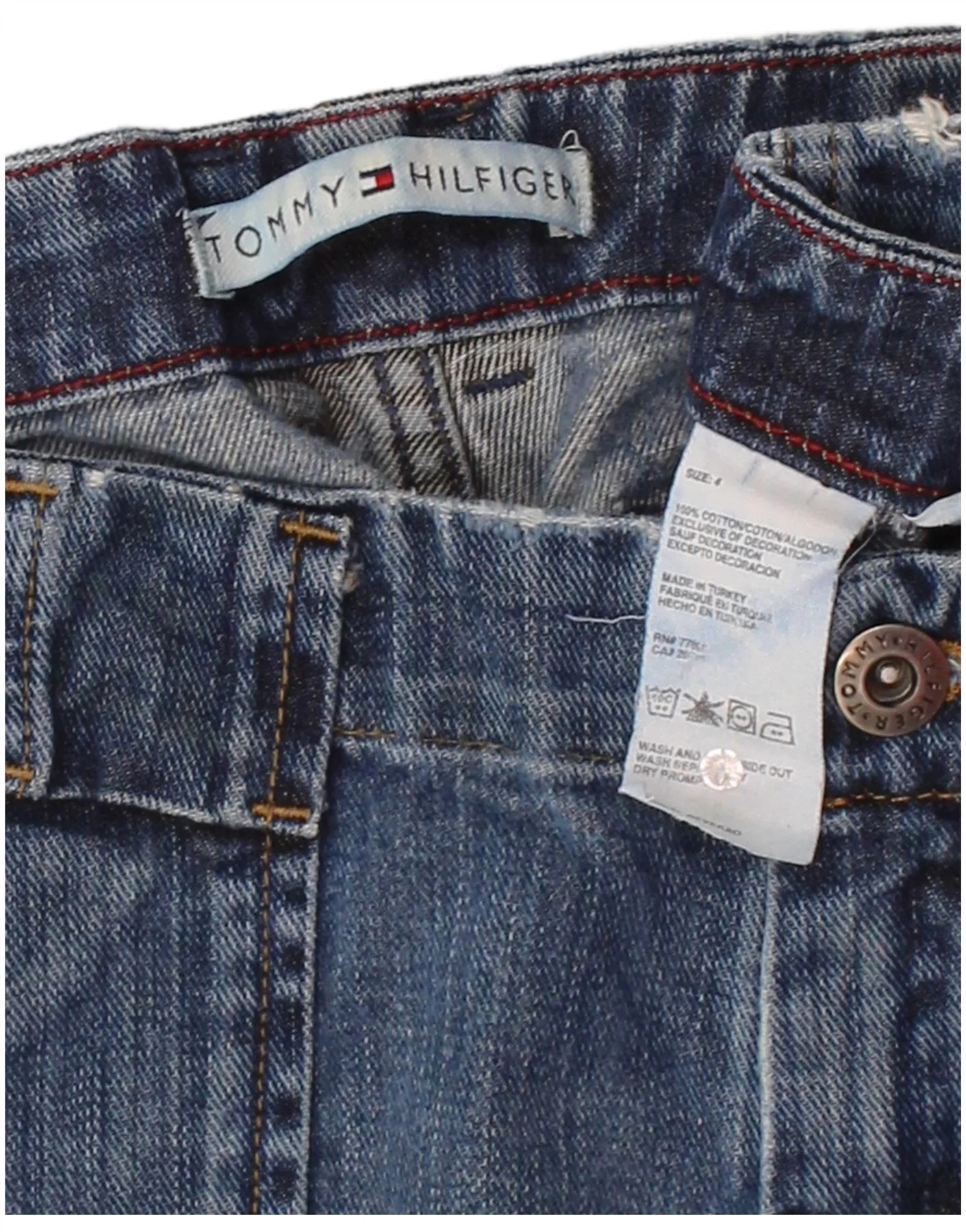 TOMMY HILFIGER Womens Bootcut Jeans US 4 Small W28 L32 Navy Blue Cotton - Imagen 7