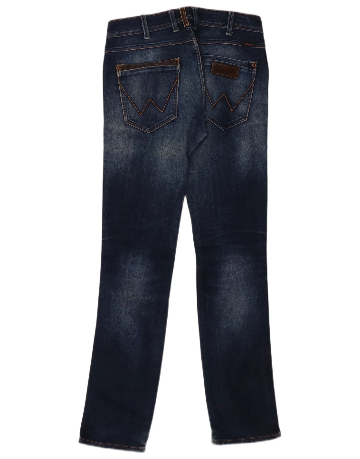 WRANGLER Mens Low Waist Narrow Fit Slim Jeans W32 L32 Navy Blue Cotton - Imagen 2